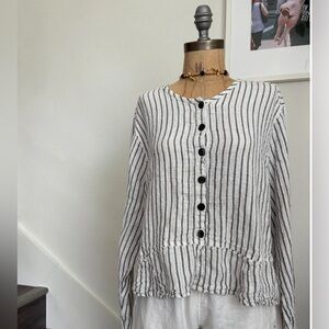 Vintage Flax Jeanne Engelhart Button-Down Shirt, Size Small